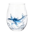 thumbnail image 3 of Artisanal Blue Ringed Octopus Glassware, 3D Ocean Glass Wine Glass with Fish Lobster Octopus Shark Starfish Whale and Coral Designs for Parties Home Bars and Coastal Decor, 3 of 9