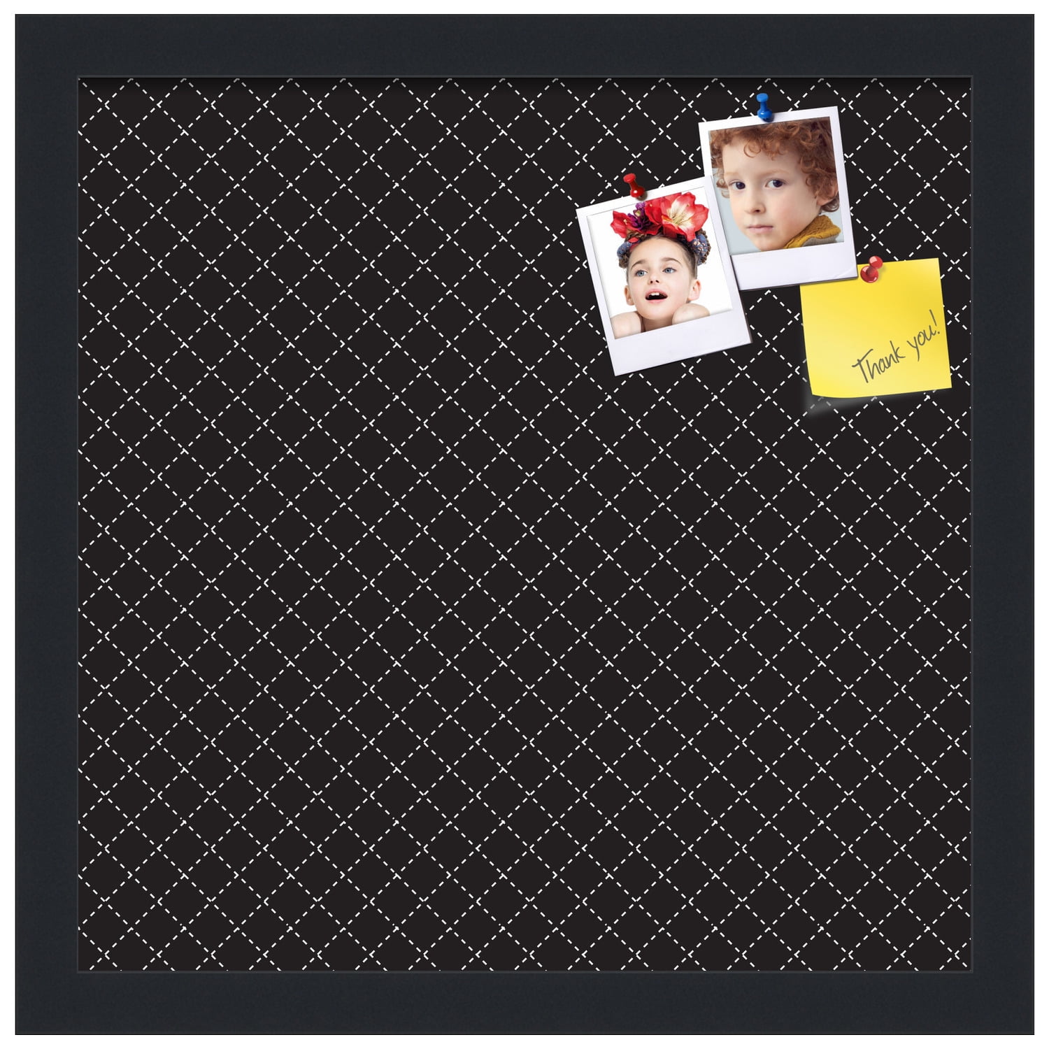 PinPix 14x14 Custom Cork Bulletin Board Black Diamond Poster Board Has a Fabric Style Canvas Finish, Framed in Black Diamond, by ArtToFrames (PinPix-120)