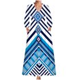 thumbnail image 1 of Moda mujer otoño estampado casual cuello pico cremallera manga larga vacaciones bolsillos vestido Fridja  yut5941, 1 of 5
