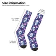 thumbnail image 2 of Naloa Skull Purple Flower Thigh High Socks Extra Long Stretchy Sock Women Over Knee High Opaque Stocking Daily Wear, 2 of 6