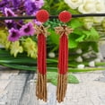 thumbnail image 4 of Handmade Trendy Colorful Beaded Earrings, Dangle Fashion Earrings for Women FER1018, 4 of 6