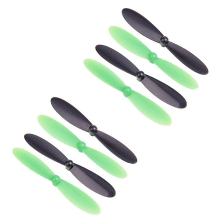 HobbyFlip Propellers Blades Black Green Set of 4 H107-A36 Compatible with Radio Shack Surveyor Drone 2 Pack