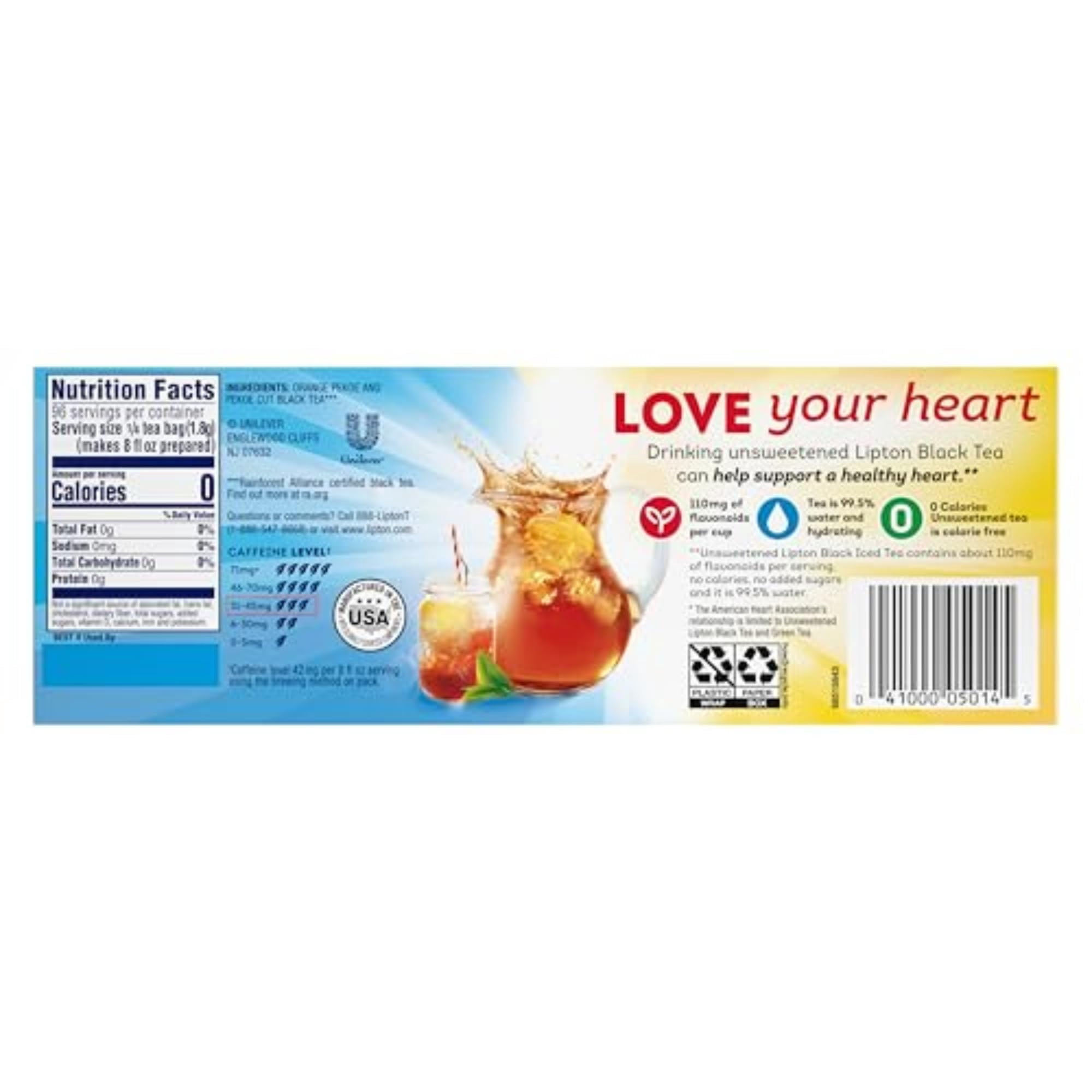 Lipton Decaf Cold Brew Iced Tea Bags, Family Size Iced Tea Bags, 22 Tea Bags (Pack of 3)