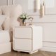 thumbnail image 3 of Mesita de noche de estilo moderno para dormitorio, gabinete de almacenamiento lateral de madera de Color sólido, mesita de noche de cuero, mesa auxiliar de instalación gratuita, 3 of 4