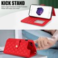 thumbnail image 3 of Allytechgroup Wallet Case for iPhone 8 Plus/7 Plus with Credit Card Slot, RFID Blocking PU Leather Case with Lanyard & Shoulder Strap & Kickstand Shockproof Bumper for Women Men, Red, 3 of 8