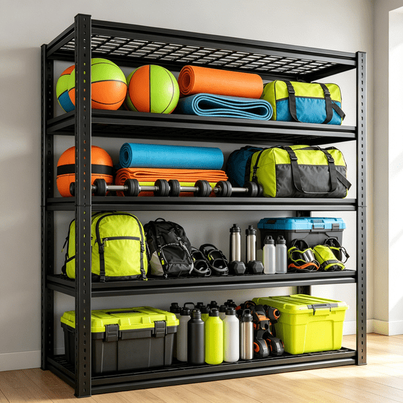 Black Adjustable Wire Shelving Storage Unit, 3000 LBS Heavy Duty Garage Shelving, 35.4" W x 15.7" D x 72" H 5-Tier Metal Shelves for Office, Basement, Warehouse, Pantry and Garage