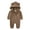 Brown, variant on Clearance 6-9 Month Girl Clothes Children's Jumpsuit Autumn/Winter Cute Cartoon Bear Hooded Zippered Jumpsuit Party Birthday Indoor and Outdoor Preemie Clothes Boys (Beige,90)