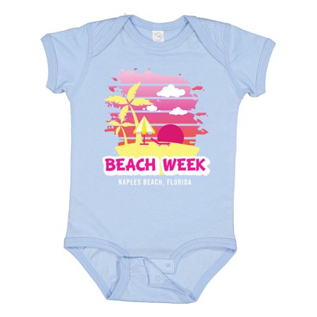 

Inktastic Beach Week Naples Beach Florida with Palm Trees Gift Baby Girl Bodysuit