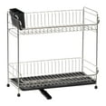 thumbnail image 6 of IRIS 2-tier Slim-sized Dish Rack with Drain Spout, Black, 6 of 10