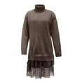 thumbnail image 5 of KANG Elegant Knit Pullover Sweater With Lace Trim Two Piece Cozy Winter Fall And Dress Layering Outfit Soft Yarn Fashion Casual Comfort WearBrownM, 5 of 5