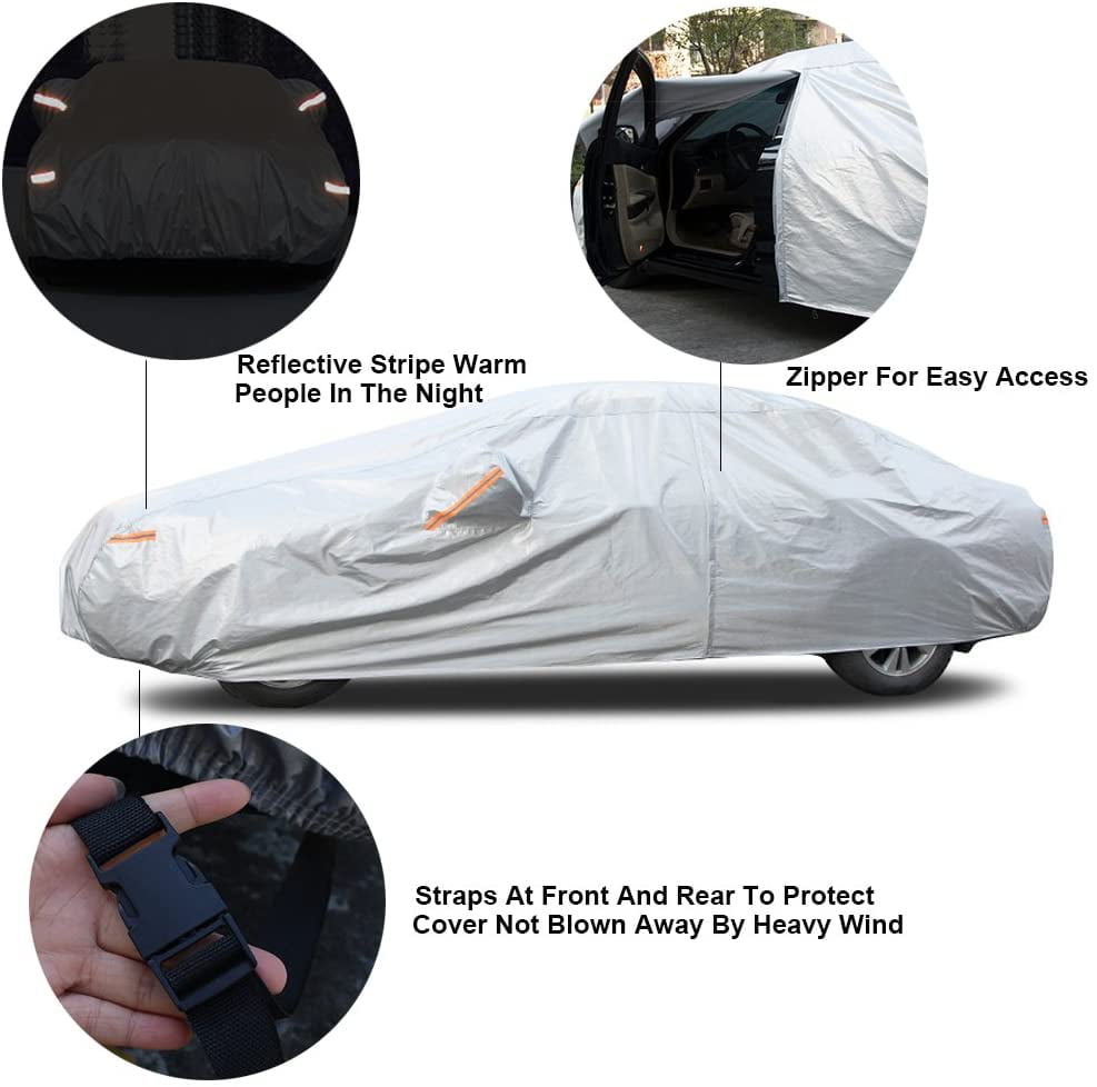 Up to 177 Inch Outdoor Cover Sun Rain Protection Mazda 3 Hatchback Kayme Hatchback Car Cover for Automobiles All Weather Waterproof H7 VW Golf with Lock and Zipper Door Universal Fit Ford Focus 