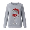 thumbnail image 4 of Zpanxa Womens Christmas Sweatshirt Red Wine Glass Santa Hat Graphic Sweater, 4 of 4