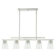 thumbnail image 2 of Satin Nickel Five Light Linear Chandelier from the Calhoun Collection, 2 of 5