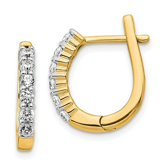 Auriga Fine Jewelry 14K Yellow Gold Lab Grown Diamond VS/SI GH, Hinged Hoop Earrings for Women