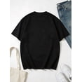 thumbnail image 3 of Women's Oversized Black T-Shirt with Sun Moon and Stars Graphic, Loose Fit Casual Mystical Tee Top, 3 of 8