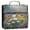 Vibrant Garden Filled, variant on Water-Resistant 3-Ring Binder Organizer with Multiple Pockets Zipper Binder Bag for Office Serene Blue Lotus Flower