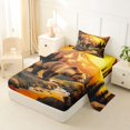 thumbnail image 2 of Manfei Sunset Mountain Twin Sheets,Safari Bear Bedding,Golden,3-Piece,1 Fitted Sheet and 1 Pillowcase, 2 of 6