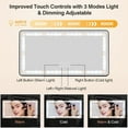 thumbnail image 3 of Behome Car Visor Makeup Mirror, Rechargeable Car Visor Vanity Mirror with Light, 3-Color Modes Portable Led Visor Mirror, 3 of 8