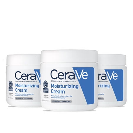 - (3 Pack) CeraVe Moisturizing Cream, Face and Body Moisturizer, 16 oz.