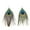 Multicolor C, variant on LANCHARMED Hypoallergenic Silver Plated Peacock Feather Earrings For Woman
