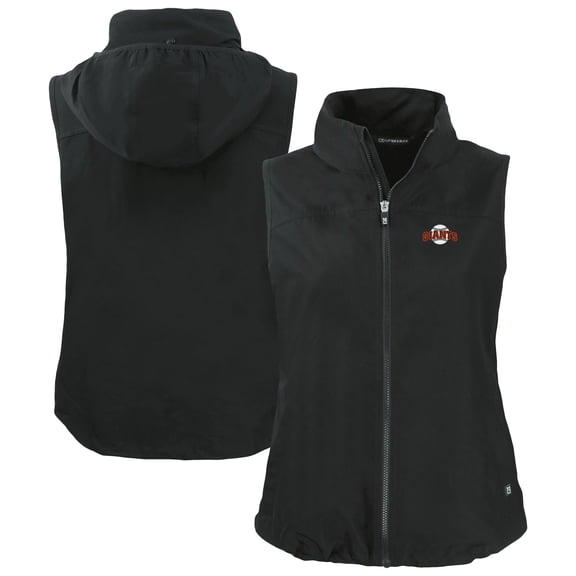 Women's Cutter & Buck Black San Francisco Giants  Charter Eco Recycled Full-Zip Vest