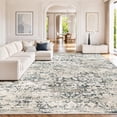 thumbnail image 2 of CHITOOMA 8'x10' Area Rugs, Washable Rugs for Living Room Non-Slip Low Pile Soft Distressed Abstract Rug, Indoor Vintage Neutral Carpet for Bedroom Dining Room Dorm Office, Gray, 2 of 12