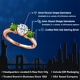 thumbnail image 2 of Gem Stone King 18K Rose Gold Plated Silver White Topaz and Green Chrome Diopside Engagement Ring for Women | 1.90 Cttw | Round 6MM | Gemstone November Birthstone | Size 7, 2 of 6