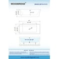 thumbnail image 3 of Woodbridge B-0003 Acrylic Freestanding Bathtub Contemporary Soaking Tub, White, 3 of 11