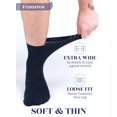 thumbnail image 4 of Hugh Ugoli Diabetic Socks for Men, Loose Ankle Extra-Wide Socks Rayon, Thin, Seamless Toe and Non-Binding Top, 8 Pairs, Navy Blue, Shoe Size: 8-11, 4 of 8