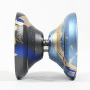C3yoyodesign Zillion Yo-Yo - Monometal - Large Diameter and Wide Bodied YoYo (Blue Gold Black Splash)