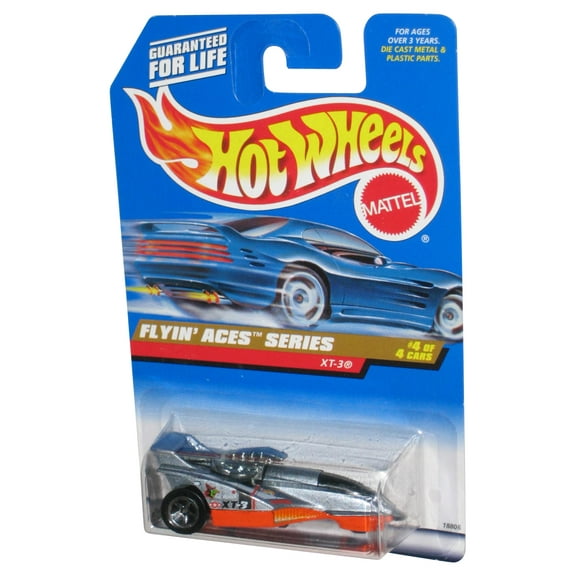 Hot Wheels Flying' Aces Series 4/4 Silver & Orange XT-3 Toy Car #740