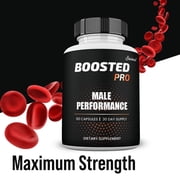 Boosted PRO Blood Flow Capsules, Maximum Strength, Boosted PRO Male Supplement Pills (1 Pack)