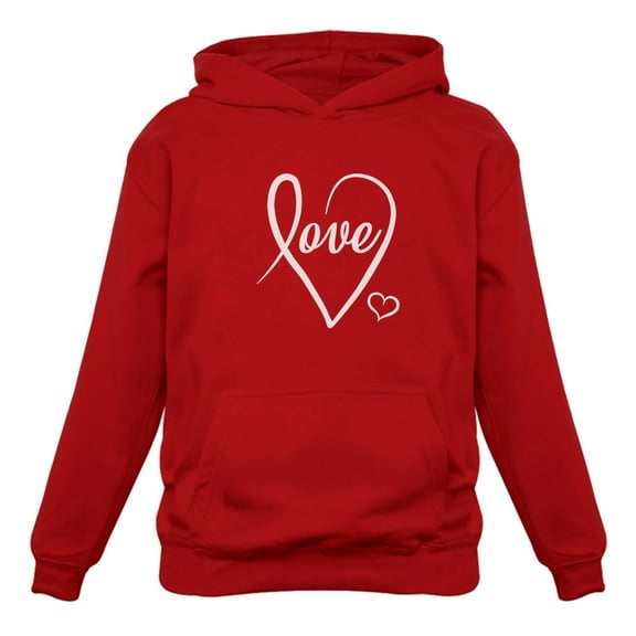 Tstars Womens Beautiful Valentine's Day Love Cursive Heart Valentine's Day Cute Gift Idea for Her Wife Women Hoodie