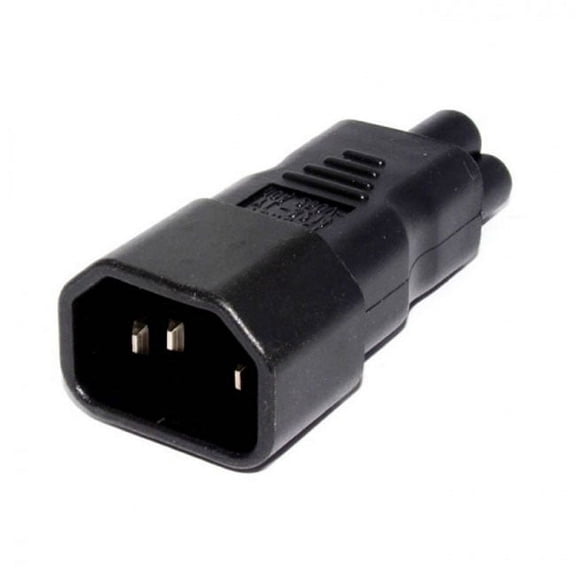JSER IEC 320 Adapter 3 Poles Socket C14 to Cloverleaf Plug Micky C5 Straight Extension Power Adapter