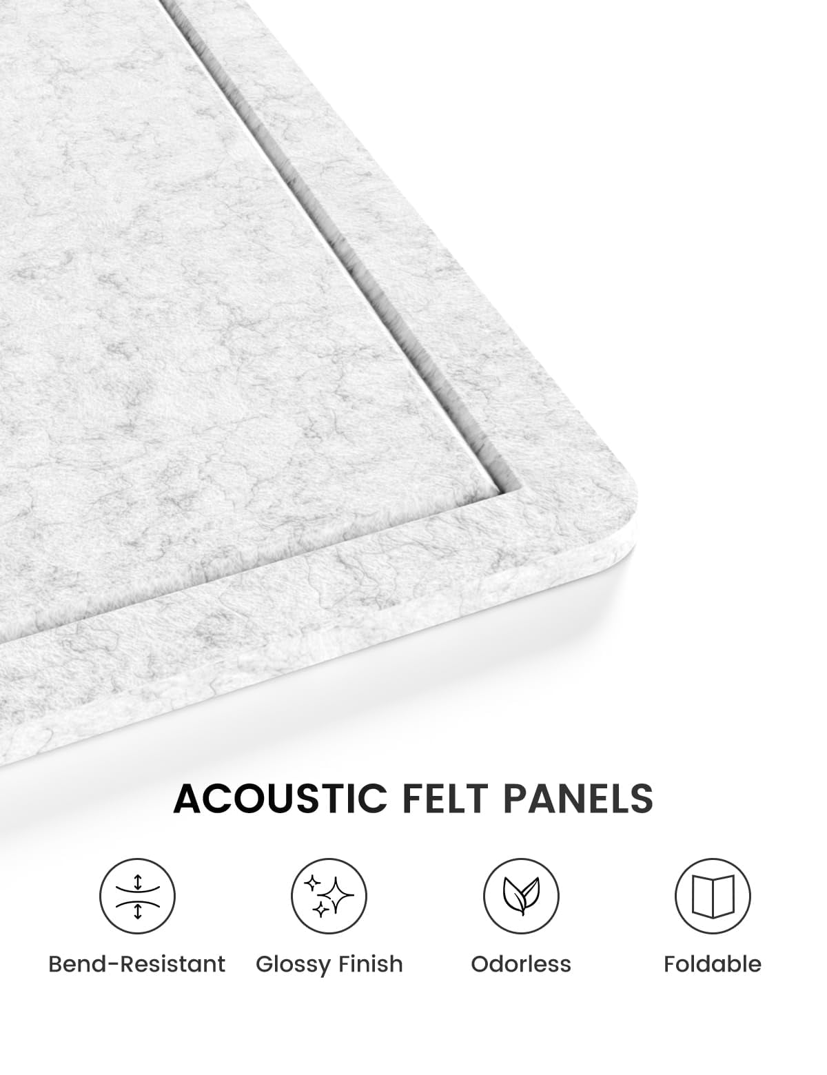 Bulletin Board  35" X 17.5" Cork Alternative With 12 Safe Removable Adhesive Tabs Foldable Felt Pin For Home Office Classroom Bedroom Entryway Walls- Light Gray