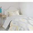 thumbnail image 4 of Ambesonne Sketchy Quilted Bedspread Set 2 Pcs, Abstract Chain, Twin Size, Pale Grey and Yellow, 4 of 6