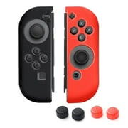 For Nintendo Switch Joy-Con case, by Insten Nintendo Switch Joy-Con Skin Case Cover with 2-Pcs Thumb Grip Stick Caps (Style 1) For Nintendo Switch Joy Con Left/Right Controller