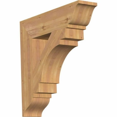 Ekena Millwork 4"W x 32"D x 32"H Merced Arts & Crafts Rough Sawn Bracket, Western Red Cedar