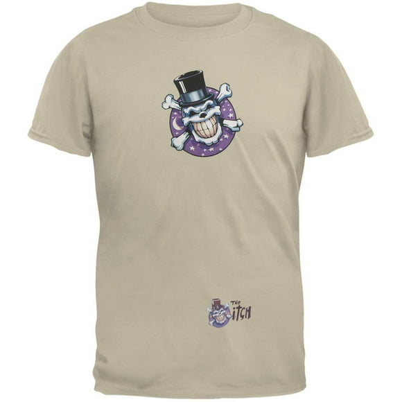 Skull & Crossbones Top Hat Logo Tan Adult T-Shirt