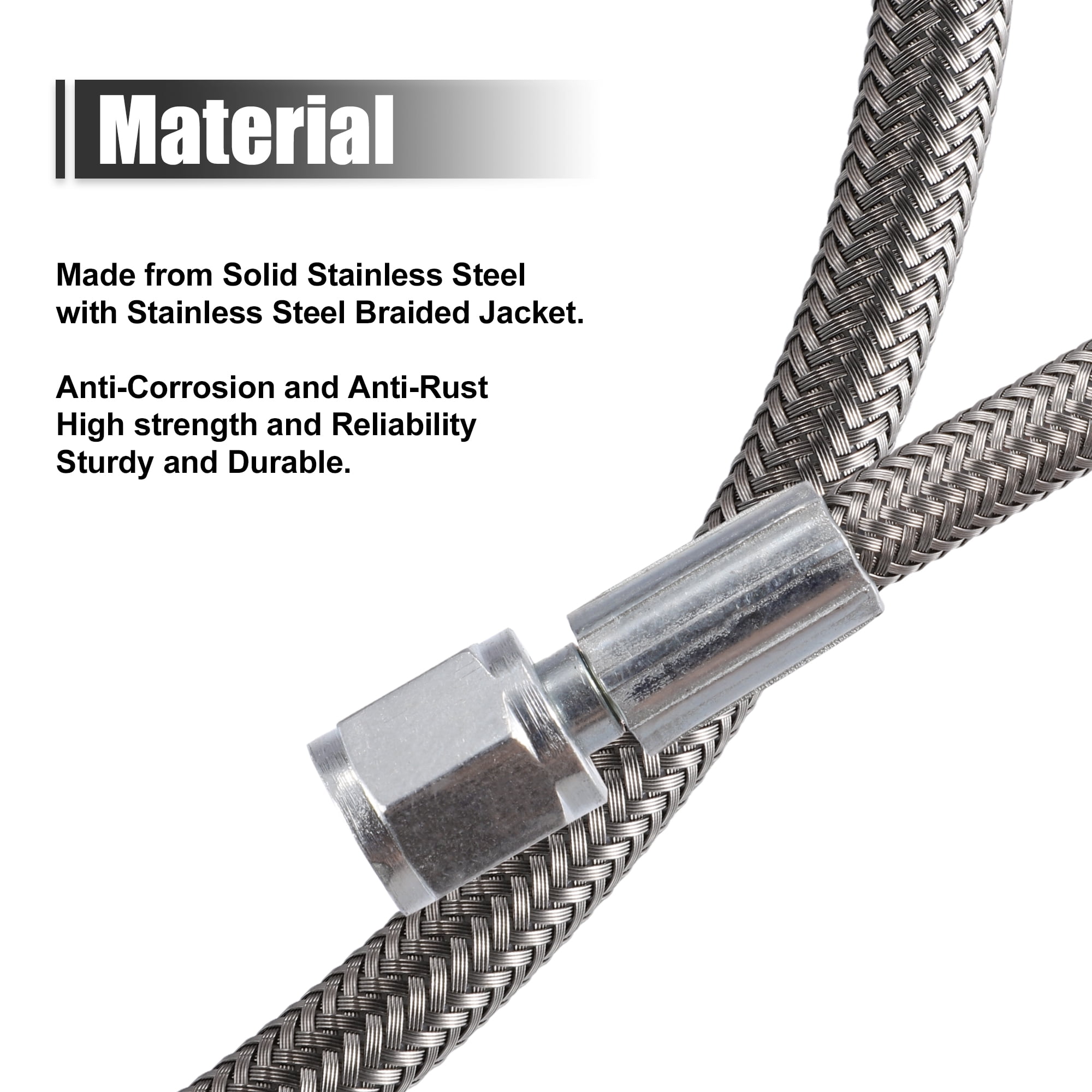 Unique Bargains 4AN Turbo Oil Feed Line Braided AN4 90 Degree Hose End 36"