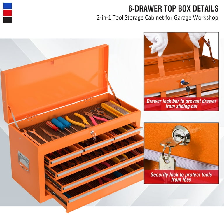 8-Drawer Rolling Tool Chest Removable Tool Storage with Sliding Drawers,High  Capacity Tool Box with Wheels,Keyed Locking System Toolbox Organizer 