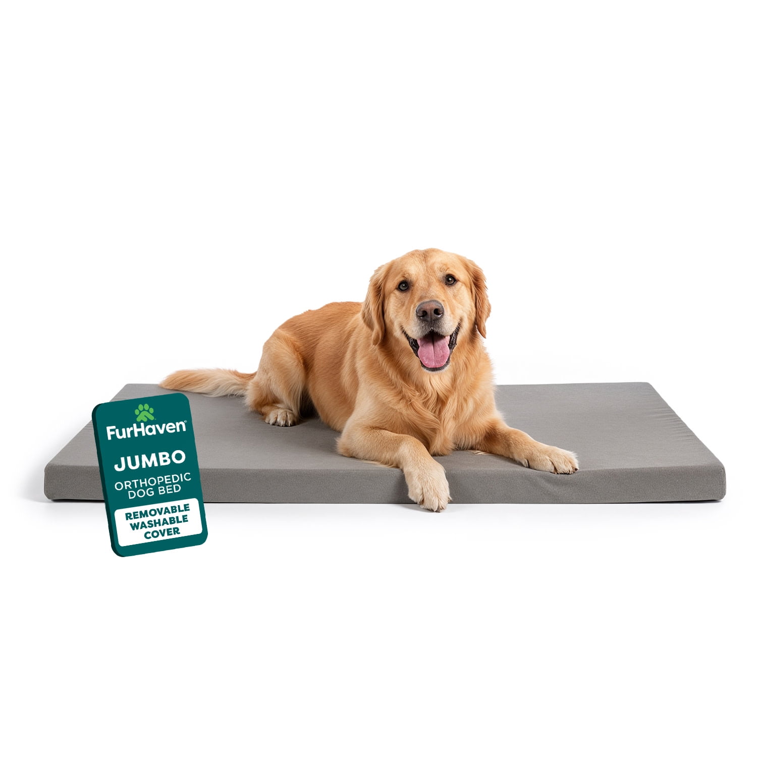 (2 pack) FurHaven Pet Products Restful Dreamer Large Orthopedic Foam Deluxe Crate Mat, Gray