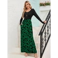 thumbnail image 6 of Chiclily Women's Long Sleeve Loose Plain Maxi Dresses Casual Long Dresses with Pockets, Green Silhouette XL, 6 of 6