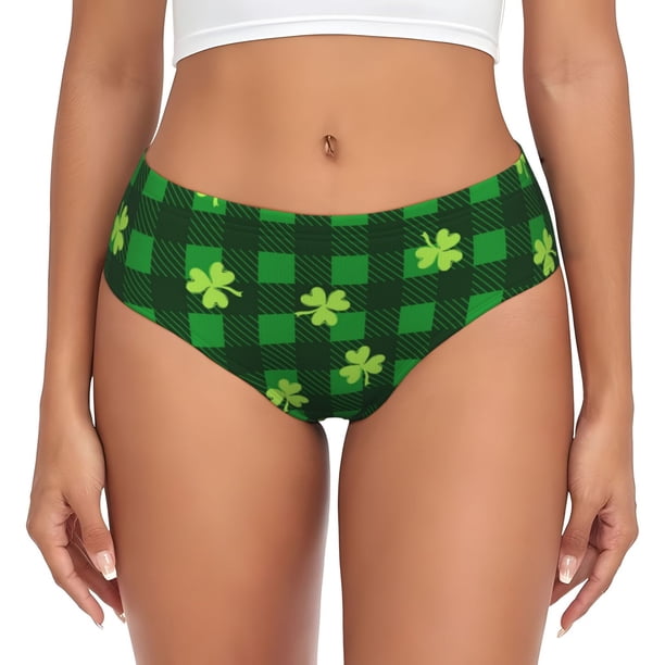 Fotbe Happy St. Patrick's Day5 Calzones Estampados para Mujer – Ropa Interior de Algodón, Cómoda, Suave y Elástica-4X-Large