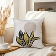 thumbnail image 3 of Ethan Taylor Botanical Throw Pillow Soft Cushion Cover 'Golden Botanical II Botanicals Leaf Plants' Modern Pattern Decorative Square Accent Pillow Case, 16x16 Inches, Gold, Black, 3 of 5