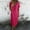 Hot Pink, variant on Women Casual Dress for Everyday Wear Long V Neck Loose Fit Feminine Lightweight Comfortable Botique Style Gray S