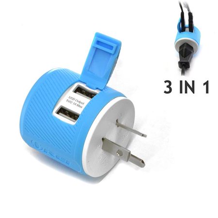 OREI Australia, New Zealand, China Travel Plug Adapter - Dual USB - Surge