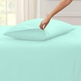 thumbnail image 2 of Split Top King Adjustable Flex Top King Size 100% Egyptian Cotton, Solid Aqua Blue, 800 Thread Count, 15 inch Deep Pocket, 39" Split Top Sheets Bed 4 Piece Sheet Set, 2 of 6
