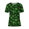 thumbnail image 3 of Babysbule Women's Shirts Casual Fashion Printed Round Neck Short Sleeve Tops, 3 of 4