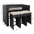 thumbnail image 5 of SAFAVIEH Horus 7-Piece Wicker Outdoor Patio Dining Set, Black/Light Grey, 5 of 11